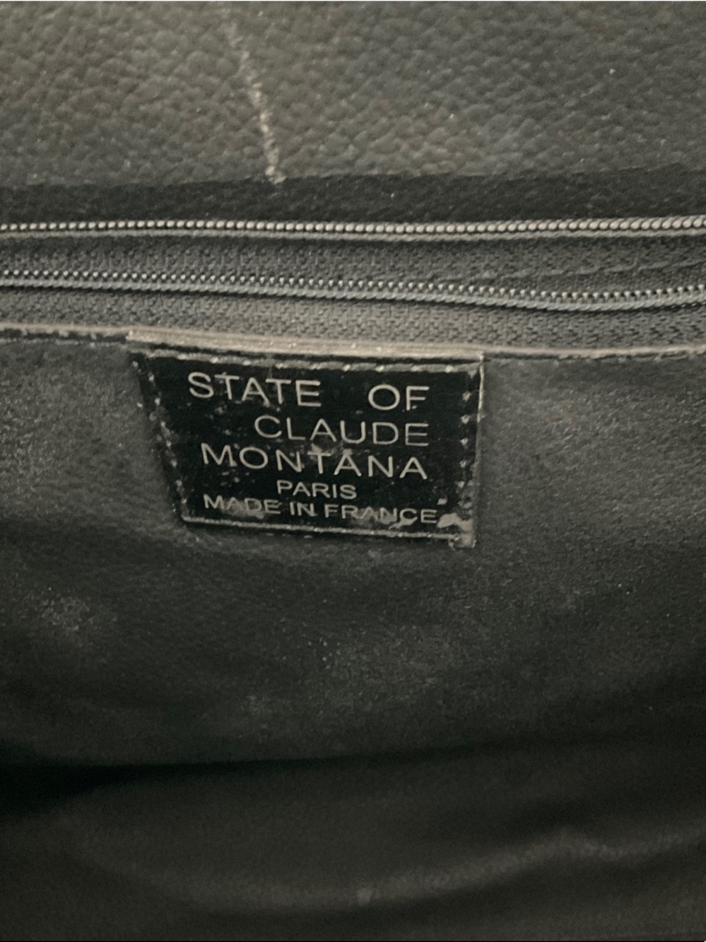 State of Claude Montana Black Leather Tote Bag - Picture 5 of 15